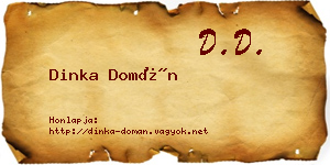 Dinka Domán névjegykártya